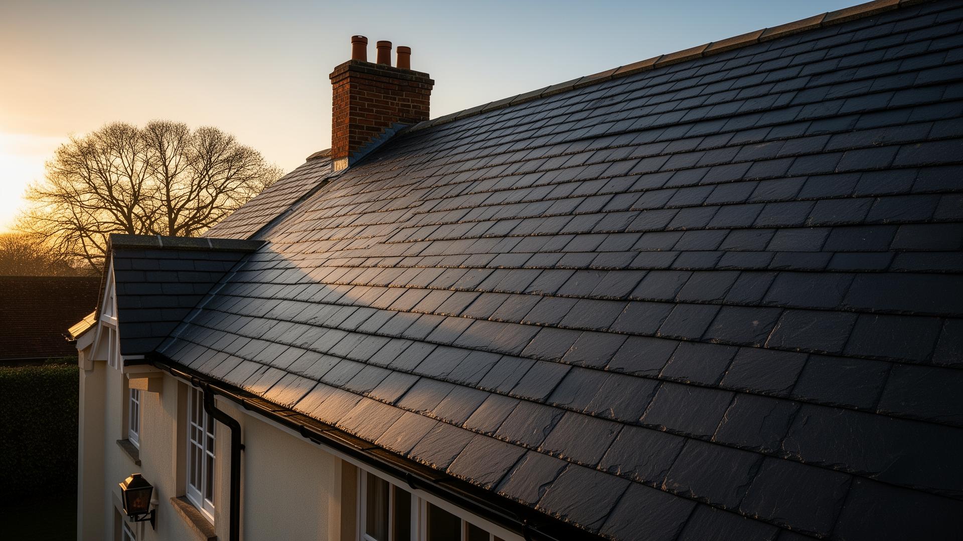 Beautifully completed slate roof